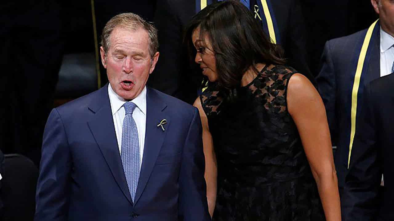 George W. Bush Dances At Dallas Police Memorial Service