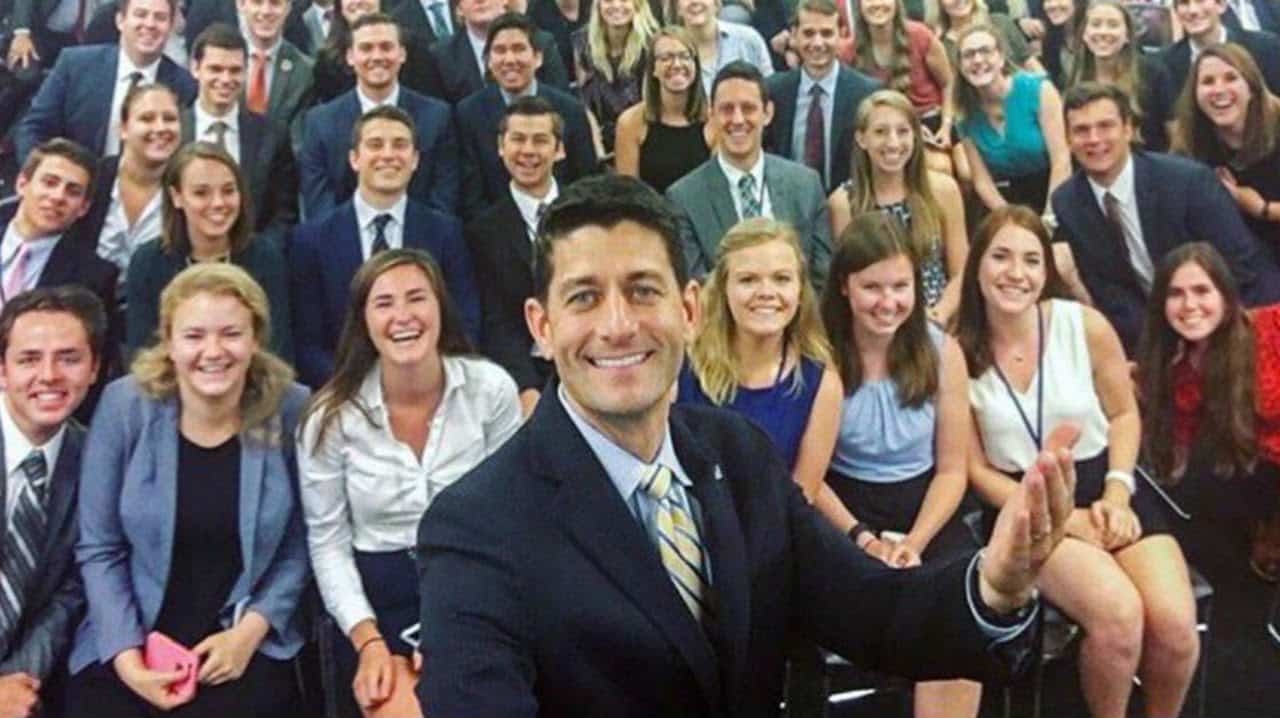 #GOPSoWhite: Paul Ryan's Selfie With Interns Goes Viral 2 #GOPSoWhite: Paul Ryan's Selfie With Interns Goes Viral 1