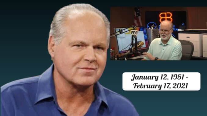 70-year-old Conservative radio host Rush Limbaugh is dead. He died Wednesday, February 17, 2020