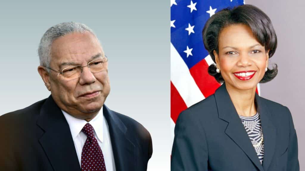 Colin Powell and Condoleezza Rice
