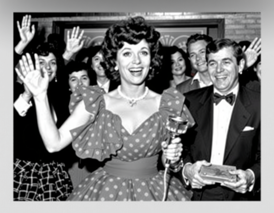 Connie Francis (1937 – 2025): Beloved Pop Icon of the 1950s and '60s a woman in a dress holding a trophy