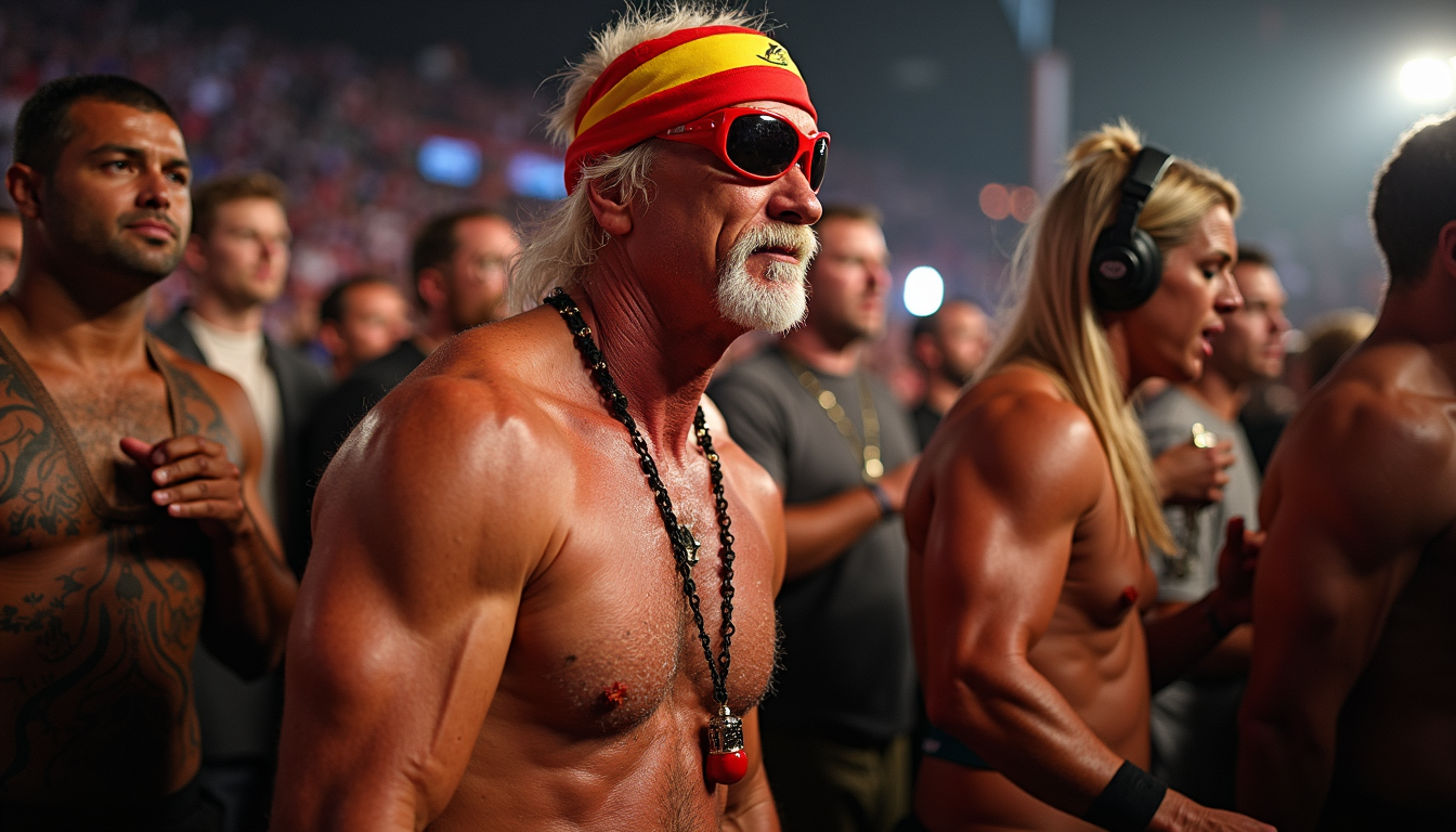 Wrestling Legend Hulk Hogan Dies at 71 – A Tribute to the Icon" a man with a beard wearing sunglasses and a bandana