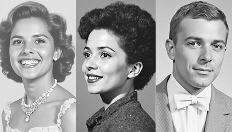 Remembering Celebrities Who Passed on October 18 Three vintage styled black-and-white portraits