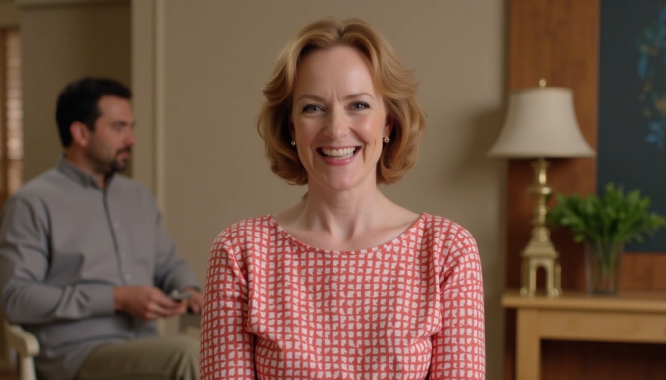 Catherine O'Hara, Comedy Icon, Dies at 71 Woman in patterned top, indoor setting.