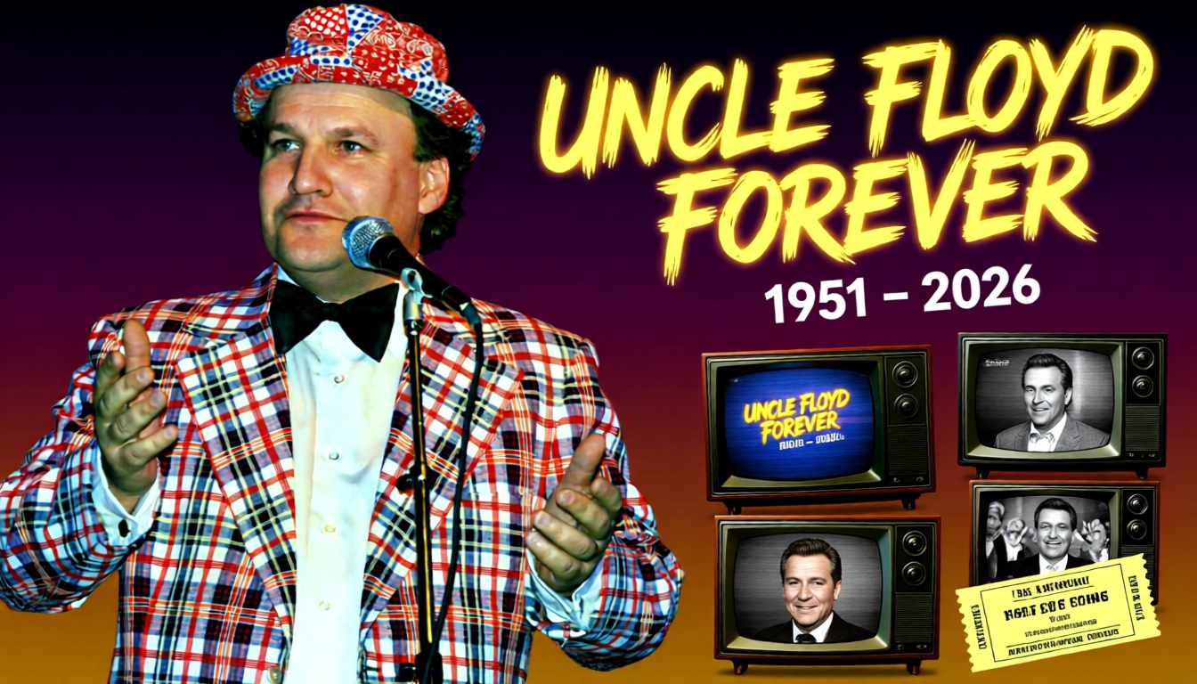 Colorful performer celebrating Uncle Floyd