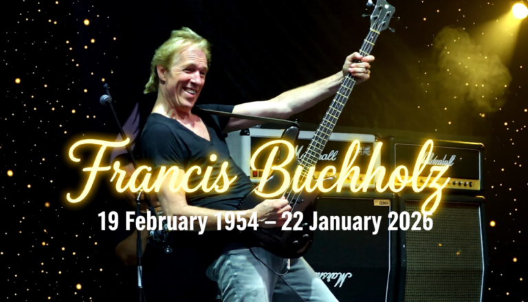 Francis Buchholz: Remembering Scorpions' Bassist at 72 Center the text: Francis Buchholz 19 February 1954 – 22 January 2026
