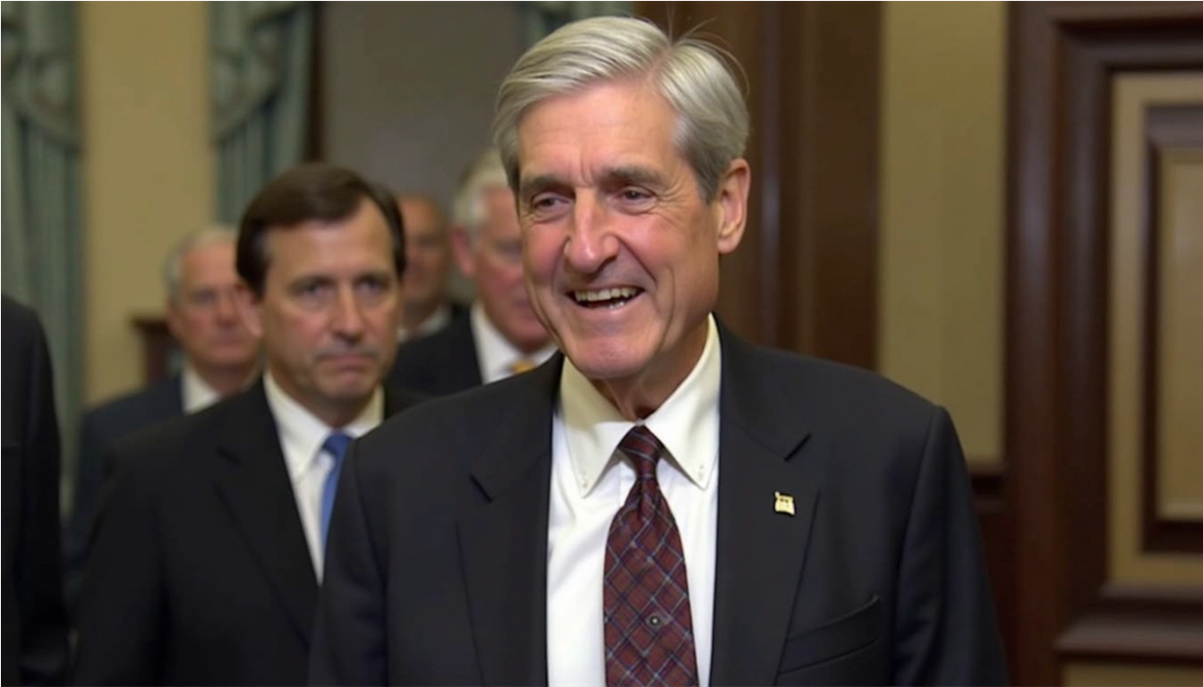 Blurred figures in formal setting.