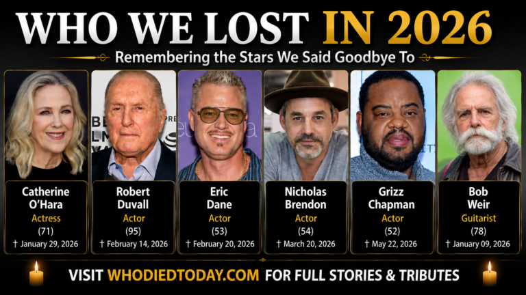 Celebrities we lost in 2026 Who Died Today