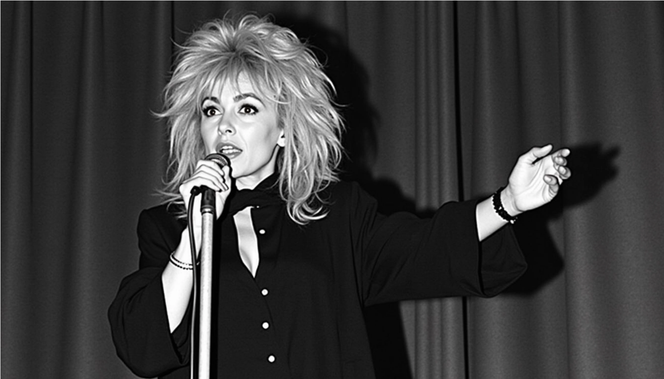 Bonnie Tyler, Died: The Raw Voice That Defined a Pop Era Singer performing on stage in black-and-white
