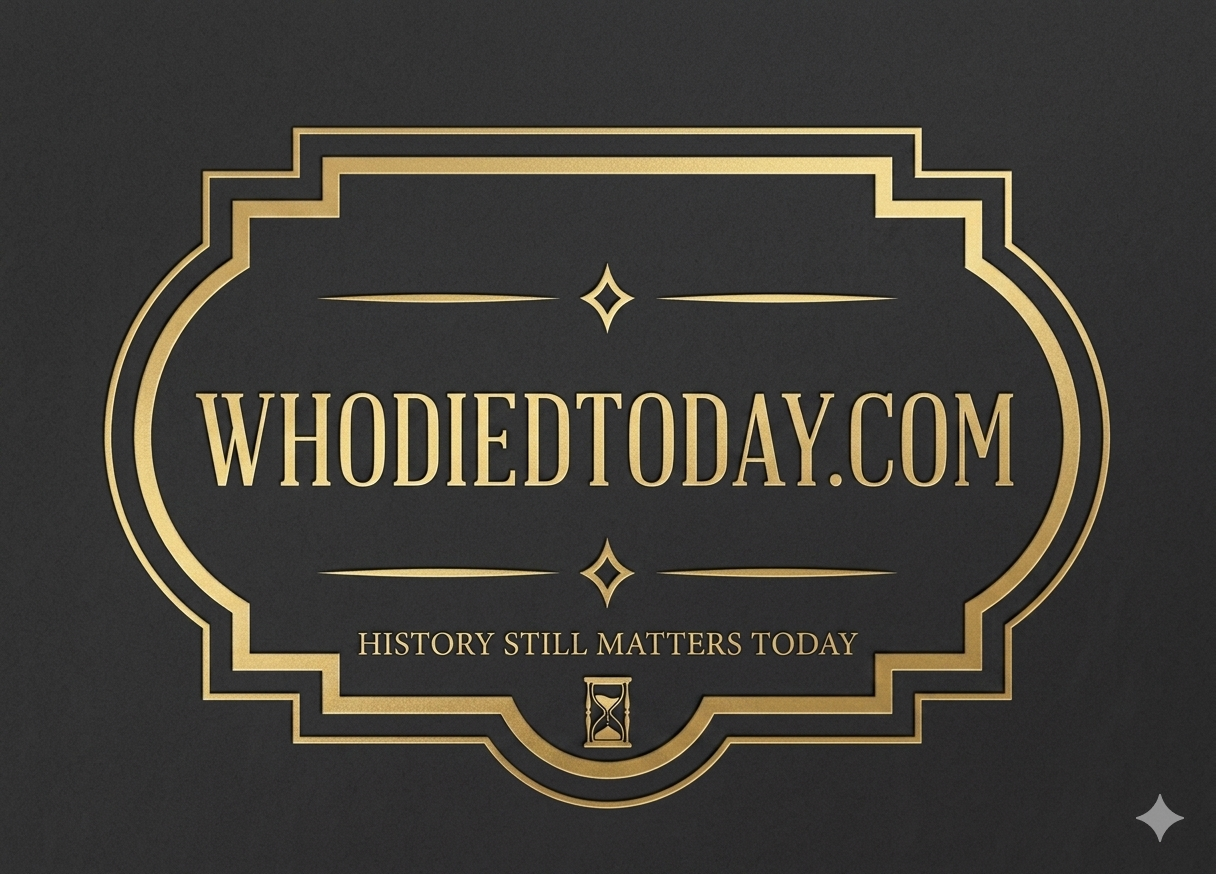 Who Died Today? Recent Celebrity Deaths & Obituaries | whodiedtoday.com whodiedtoday Website logo with historical significance